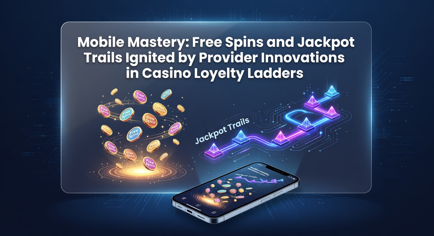 Smartphone mit leuchtenden Casino-Slot-Symbolen und steigender Loyalitätsleiter im Hintergrund, die Free-Spins und Jackpots symbolisiert