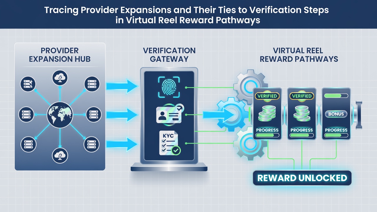 Illustration der Verifizierungsschritte innerhalb virtueller Reel-Belohnungspfade bei Provider-Wachstum